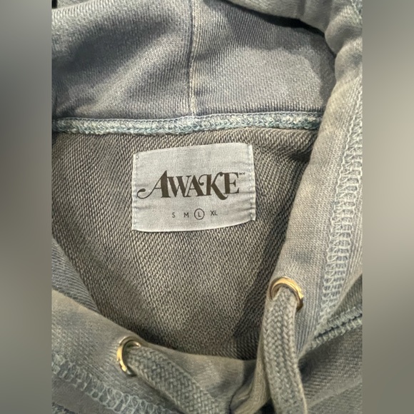 AWAKE Embroidered Logo Hoodie - Blue Size L - Picture 4 of 4